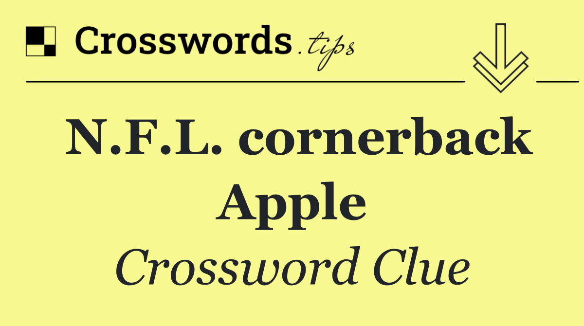 N.F.L. cornerback Apple