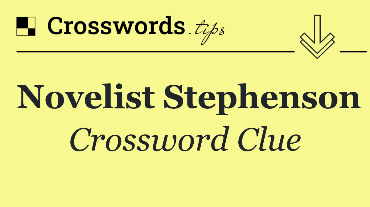 Novelist Stephenson