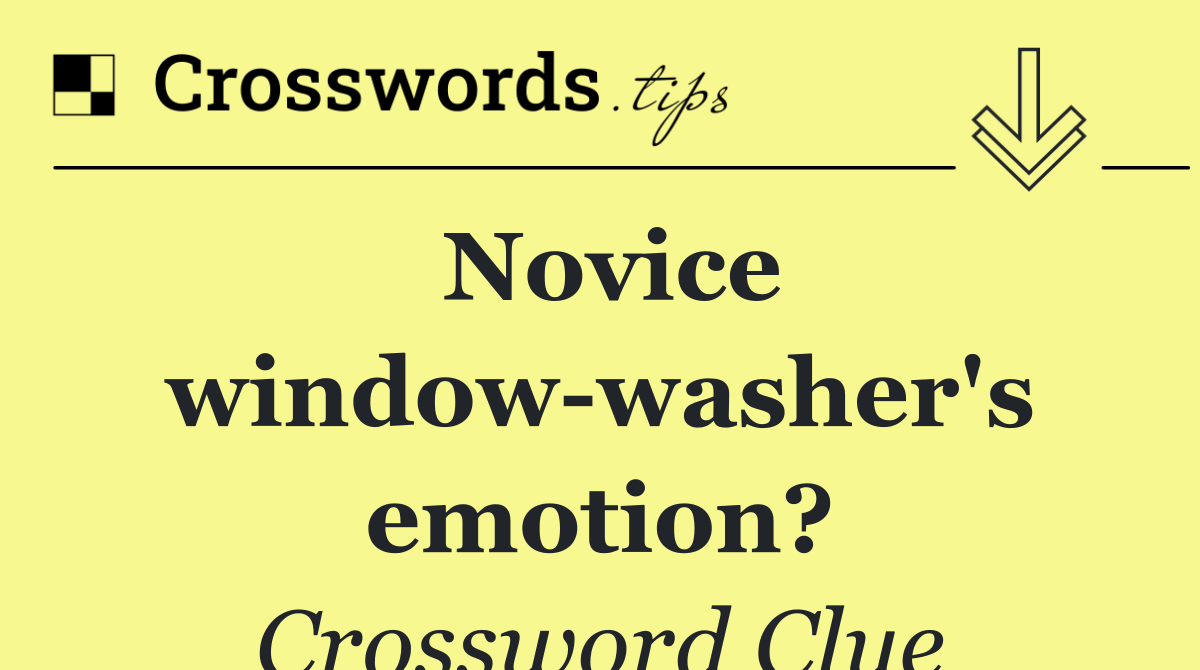 Novice window washer's emotion?