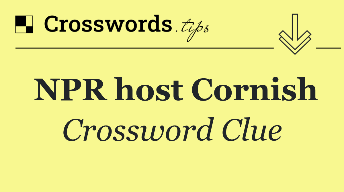 NPR host Cornish
