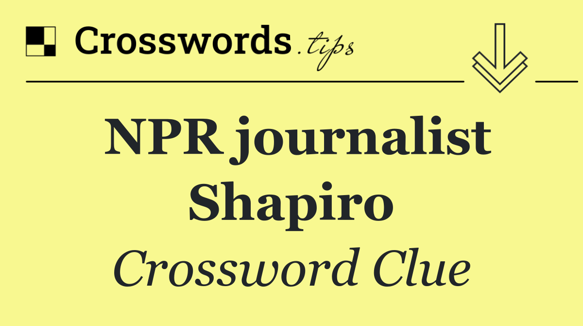 NPR journalist Shapiro