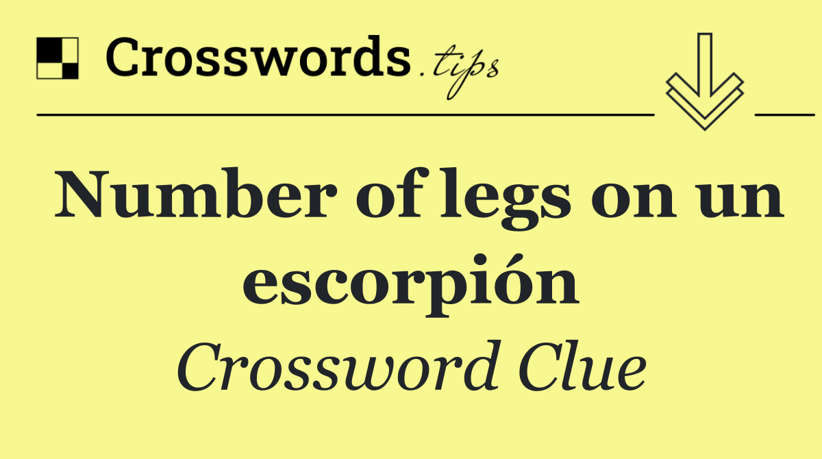 Number of legs on un escorpión