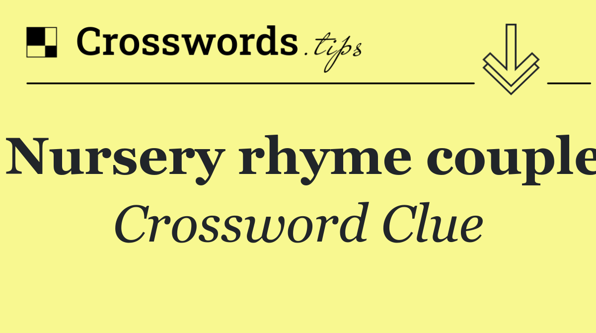 Nursery rhyme couple