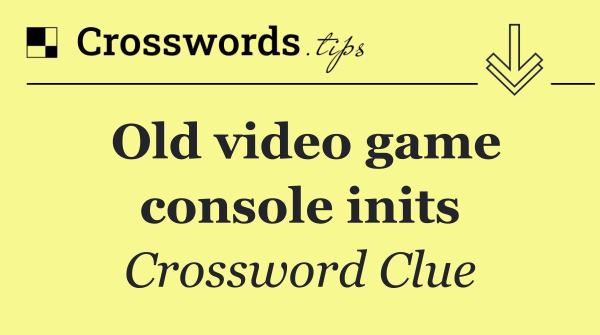 Old video game console inits