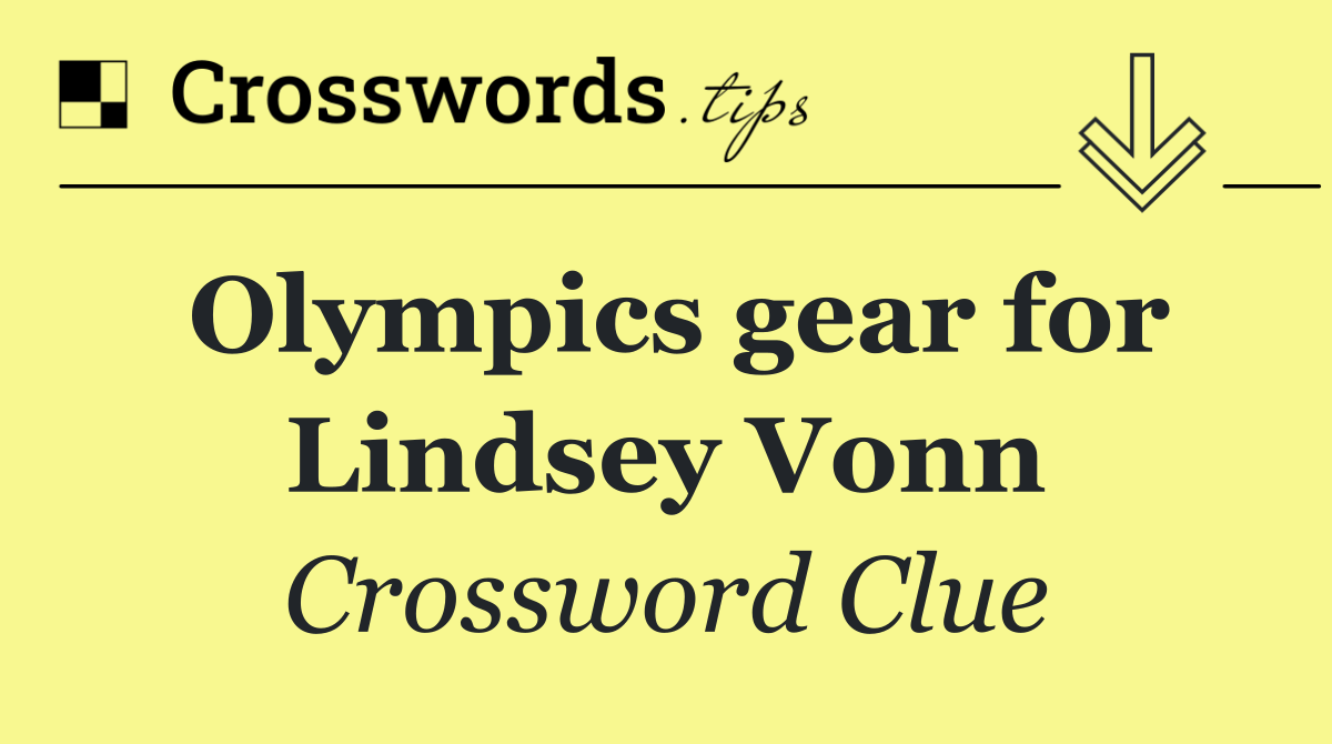 Olympics gear for Lindsey Vonn