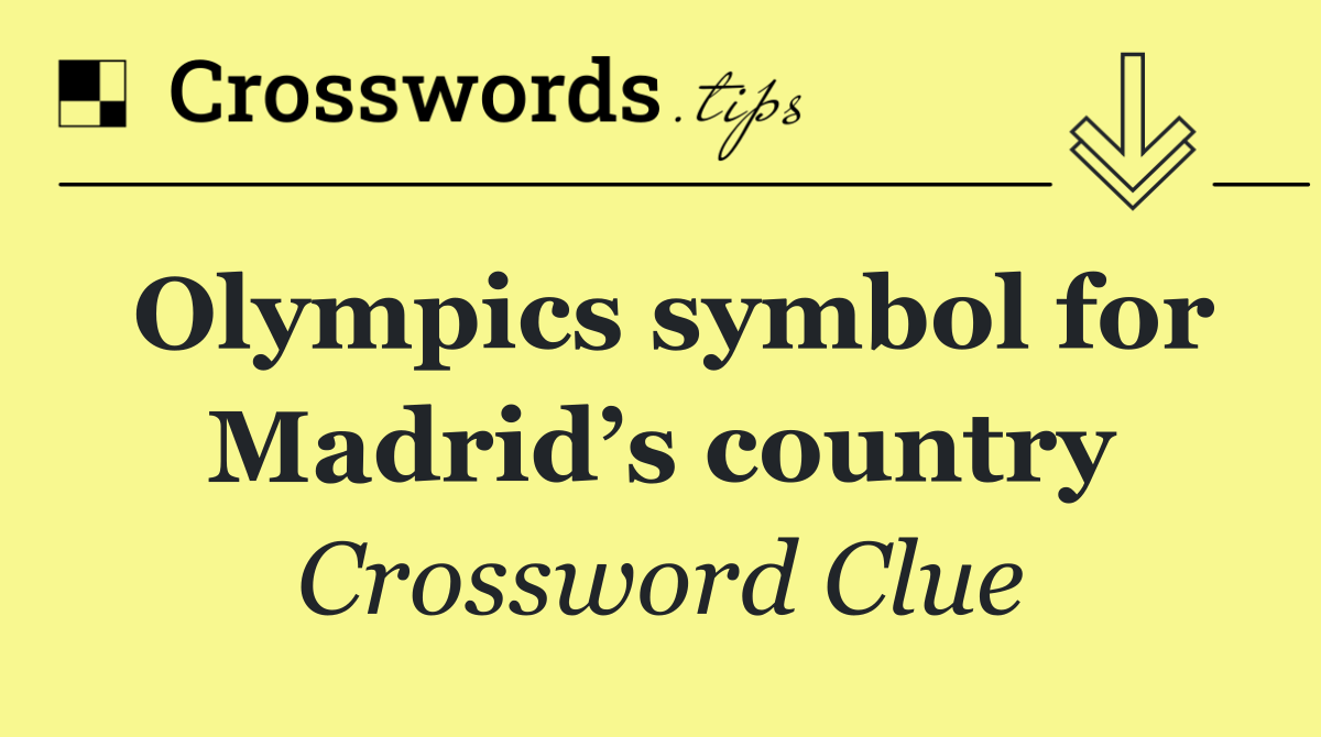 Olympics symbol for Madrid’s country