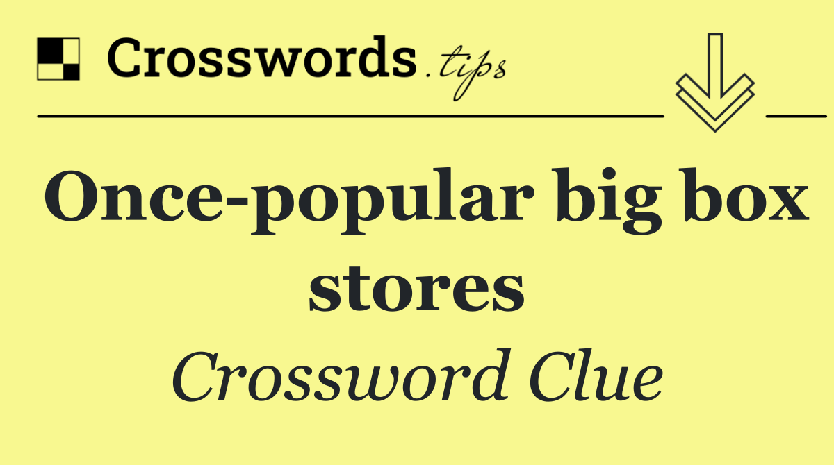 Once popular big box stores