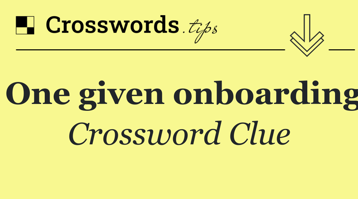 One given onboarding
