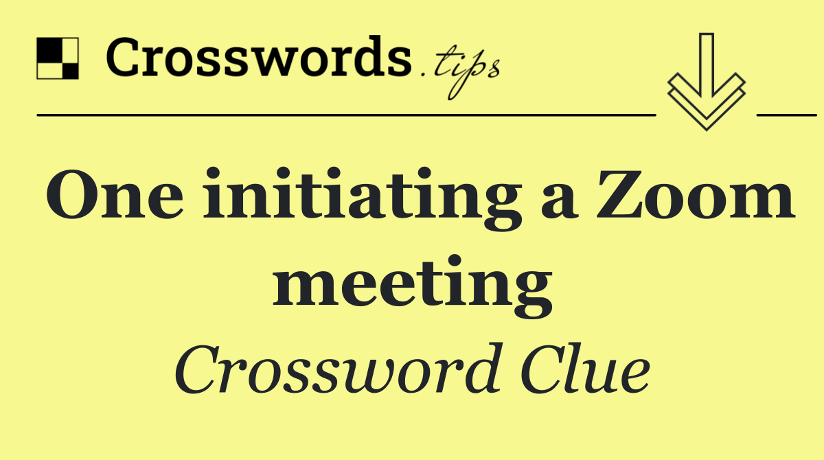 One initiating a Zoom meeting