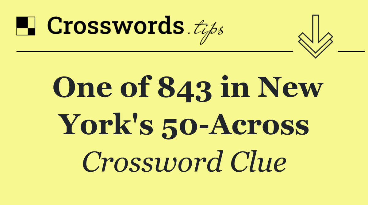 One of 843 in New York's 50 Across