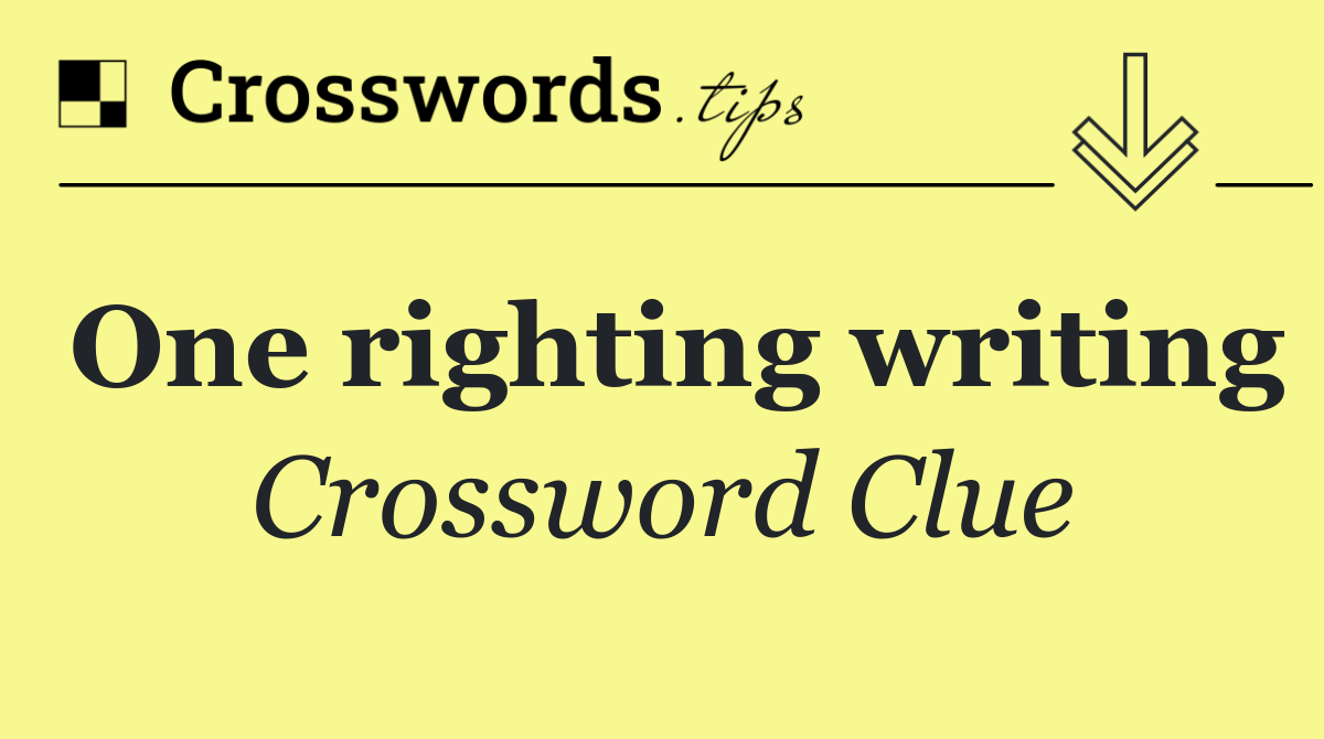 One righting writing