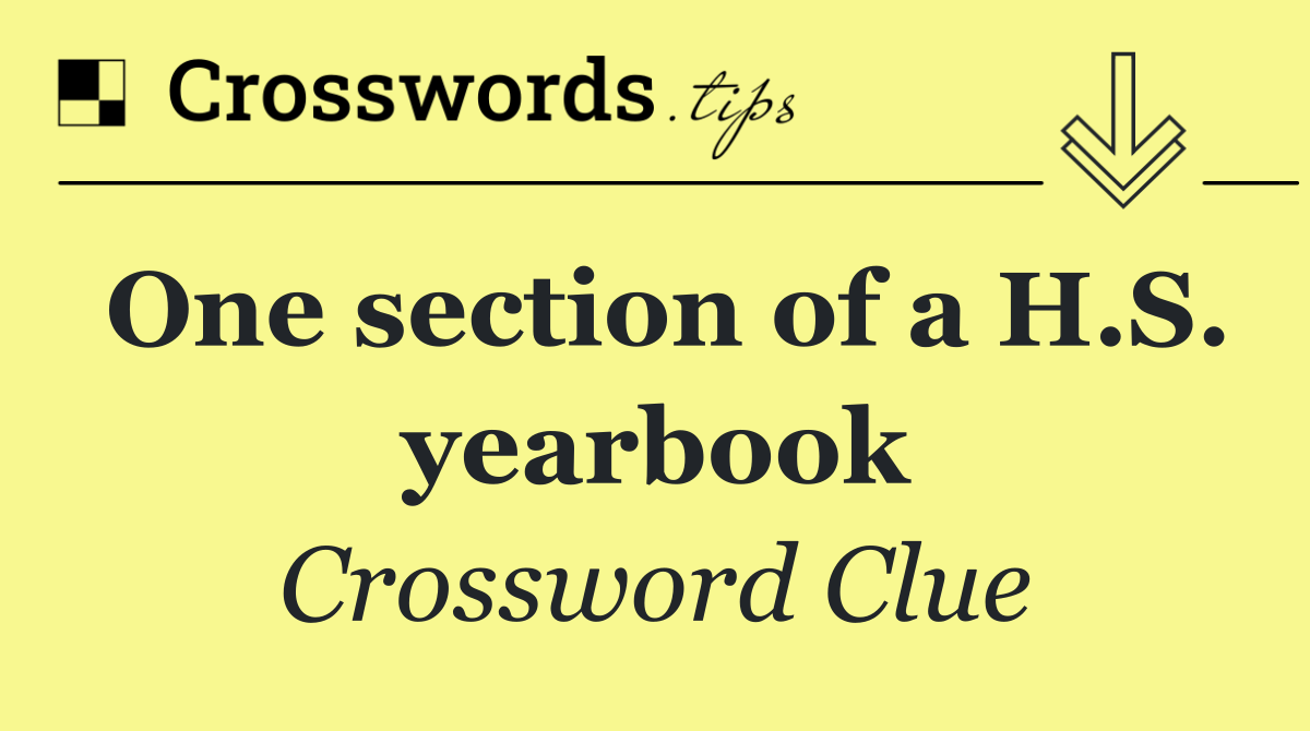 One section of a H.S. yearbook