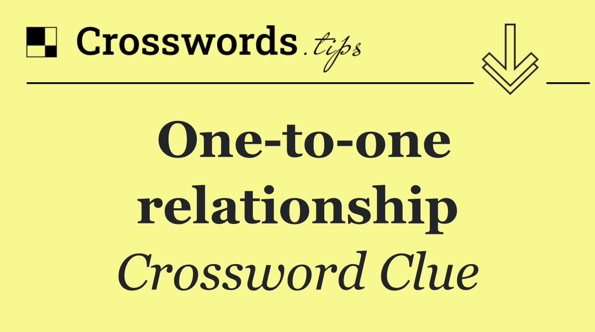 One to one relationship