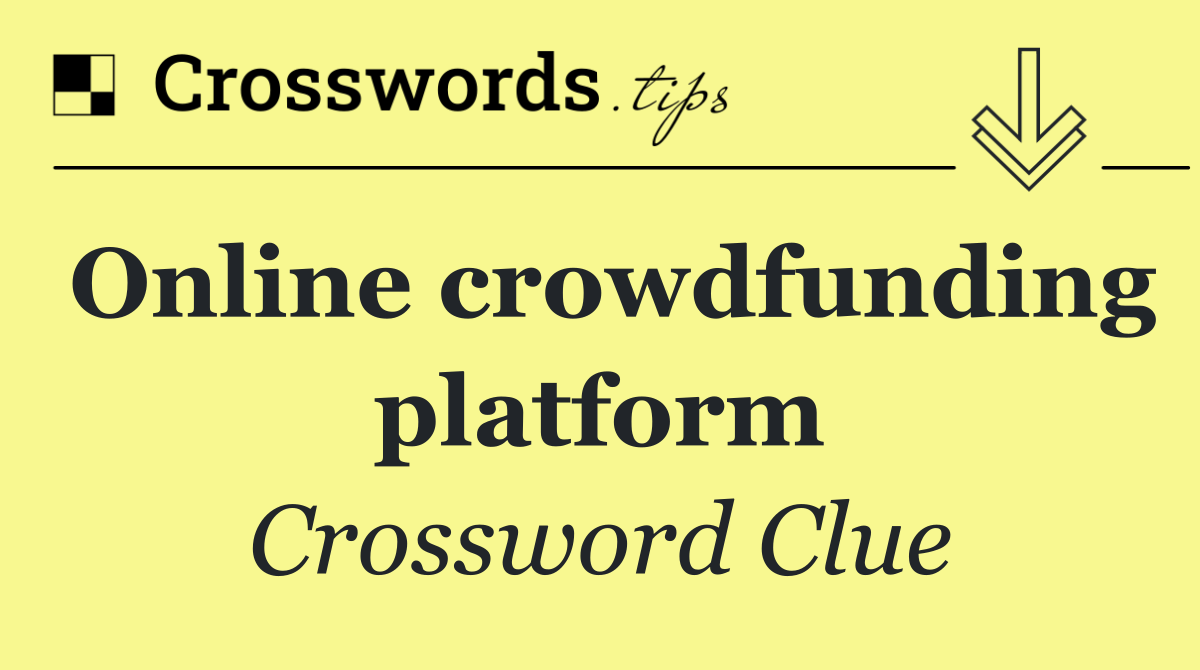 Online crowdfunding platform