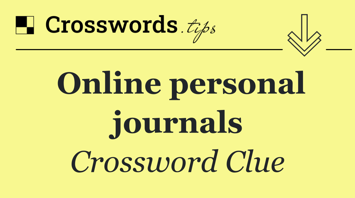 Online personal journals