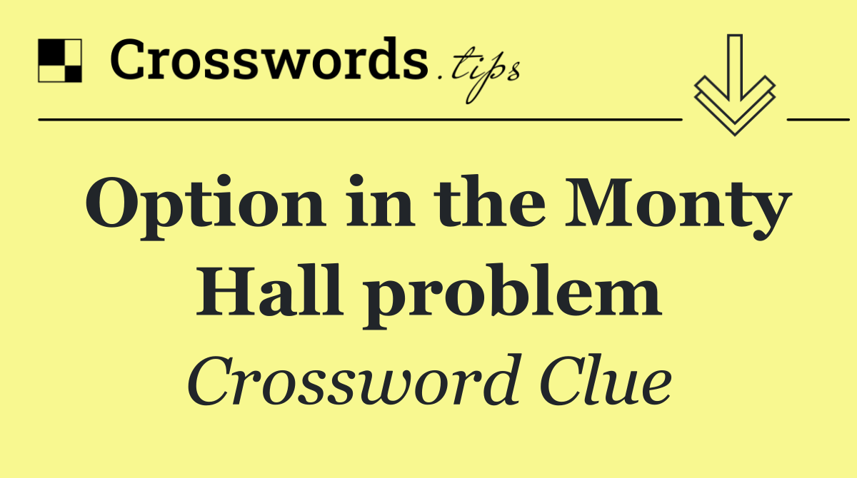 Option in the Monty Hall problem