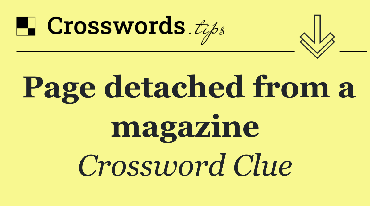 Page detached from a magazine