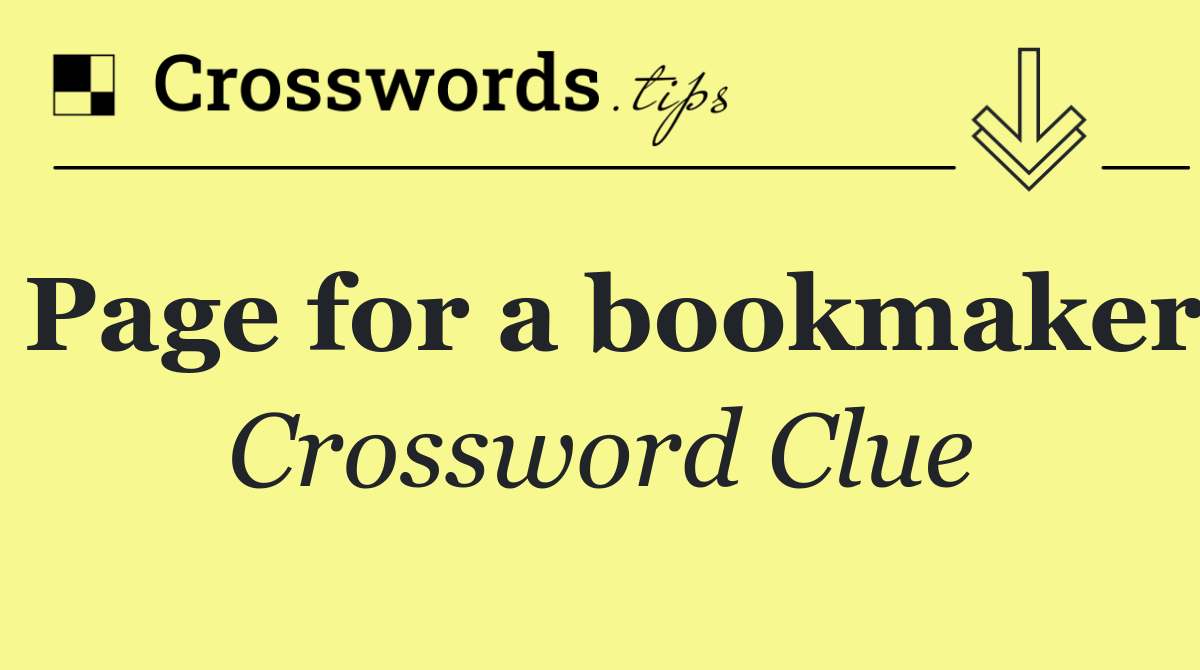 Page for a bookmaker