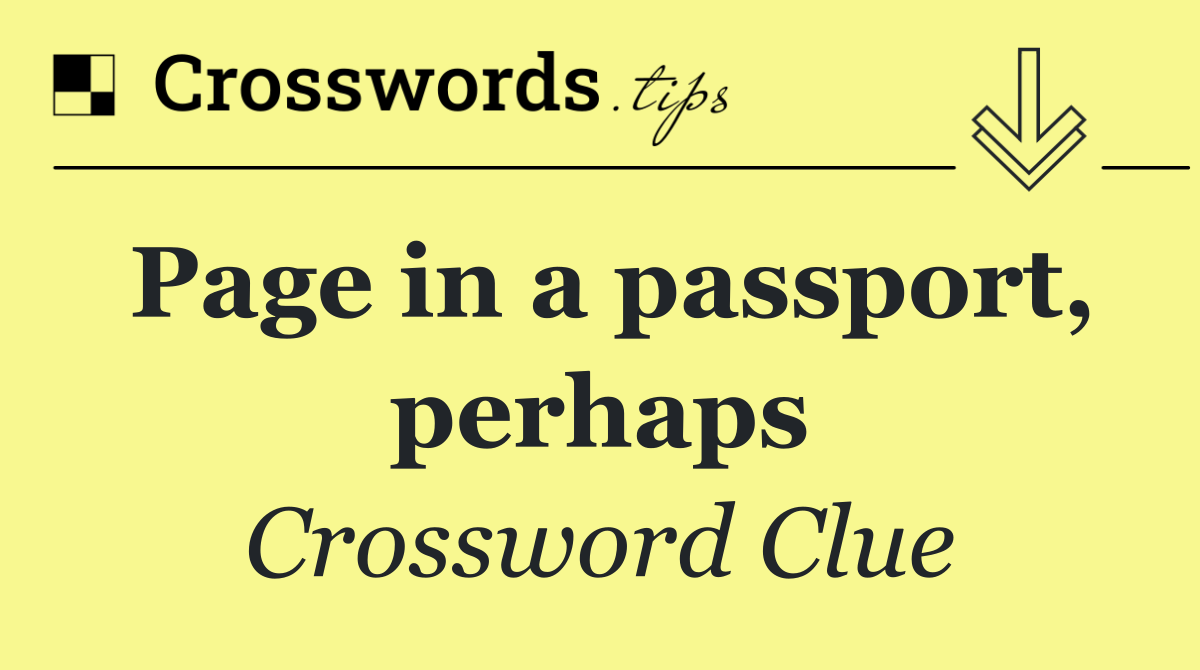 Page in a passport, perhaps