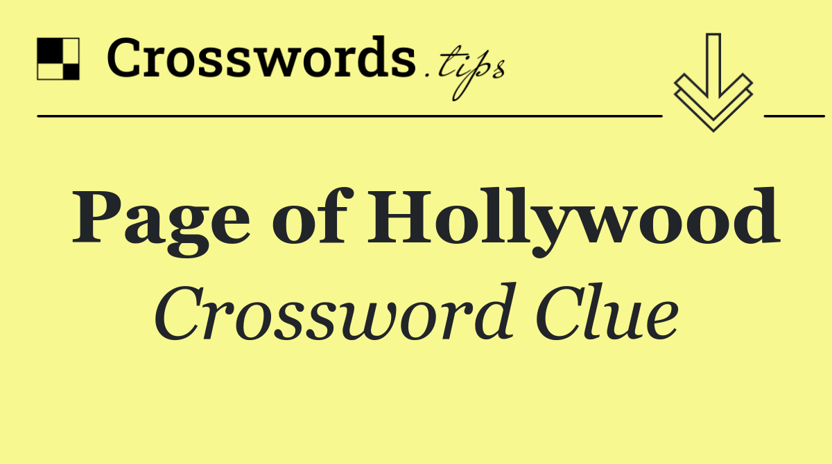 Page of Hollywood