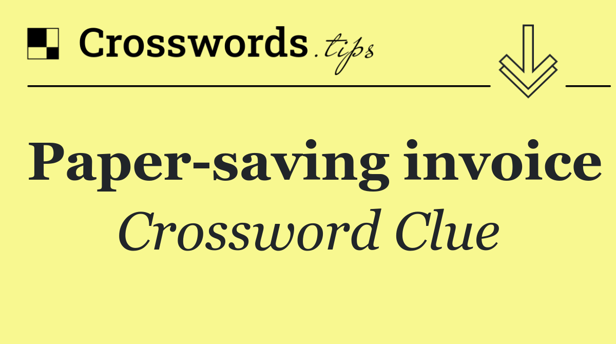 Paper saving invoice