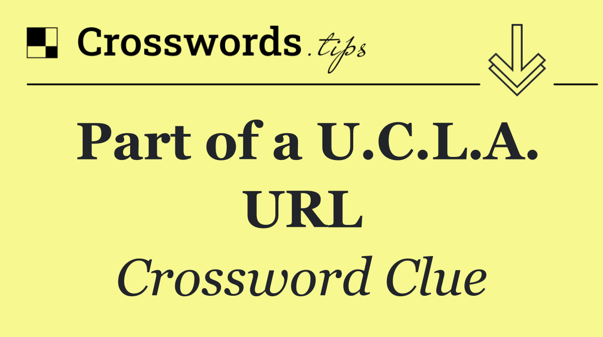 Part of a U.C.L.A. URL