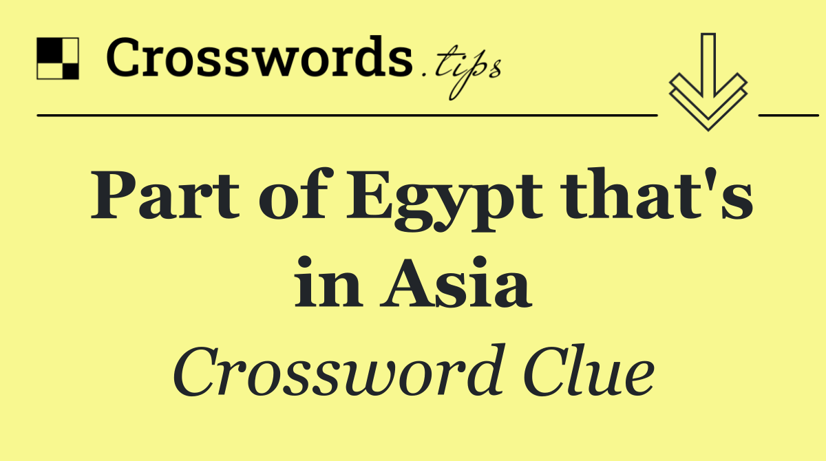 Part of Egypt that's in Asia