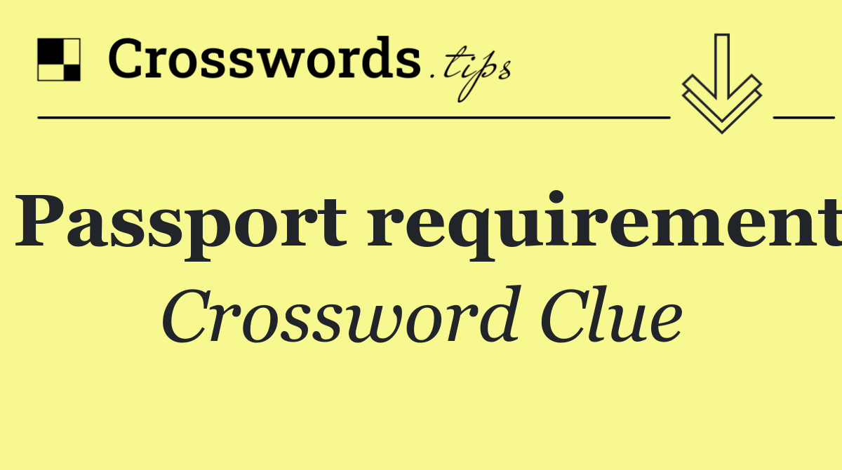 Passport requirement