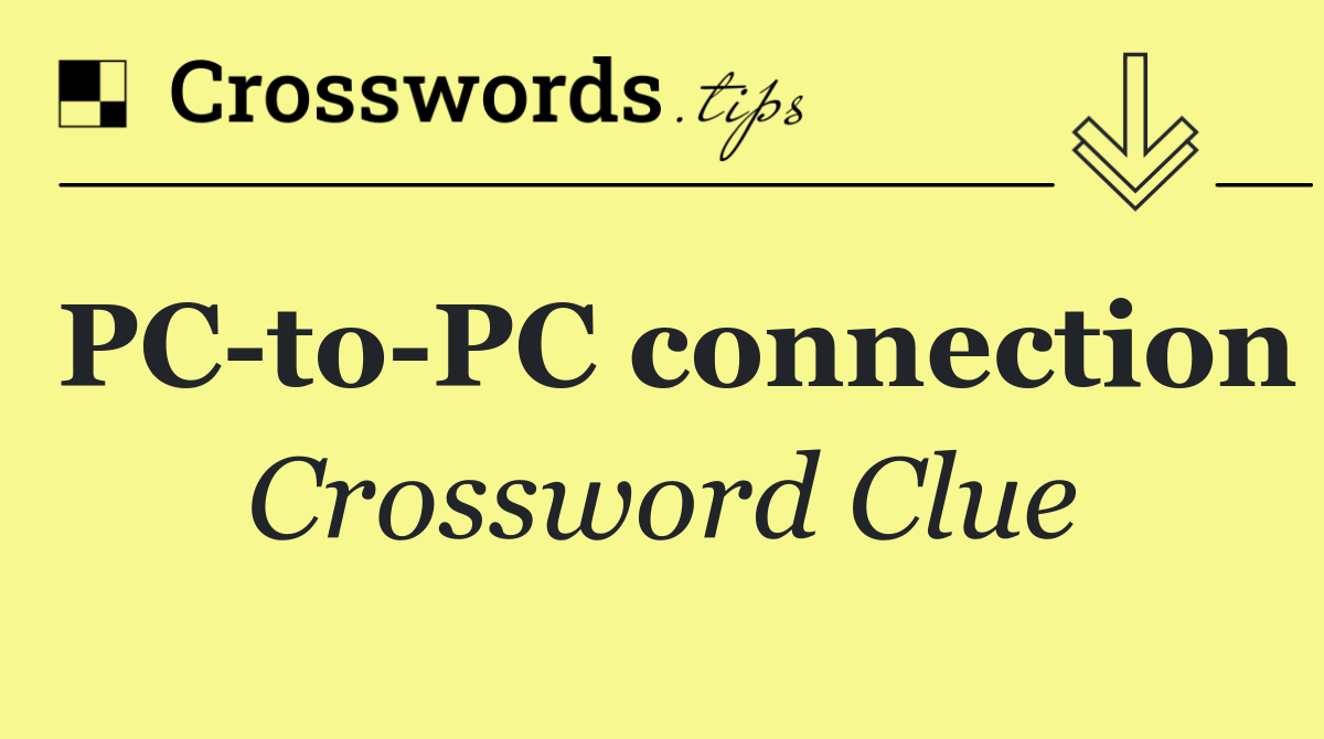 PC to PC connection
