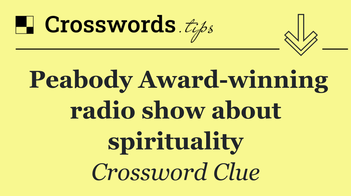 Peabody Award winning radio show about spirituality