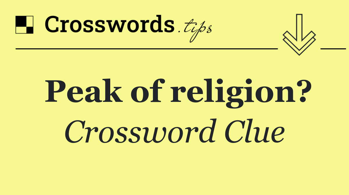 Peak of religion?