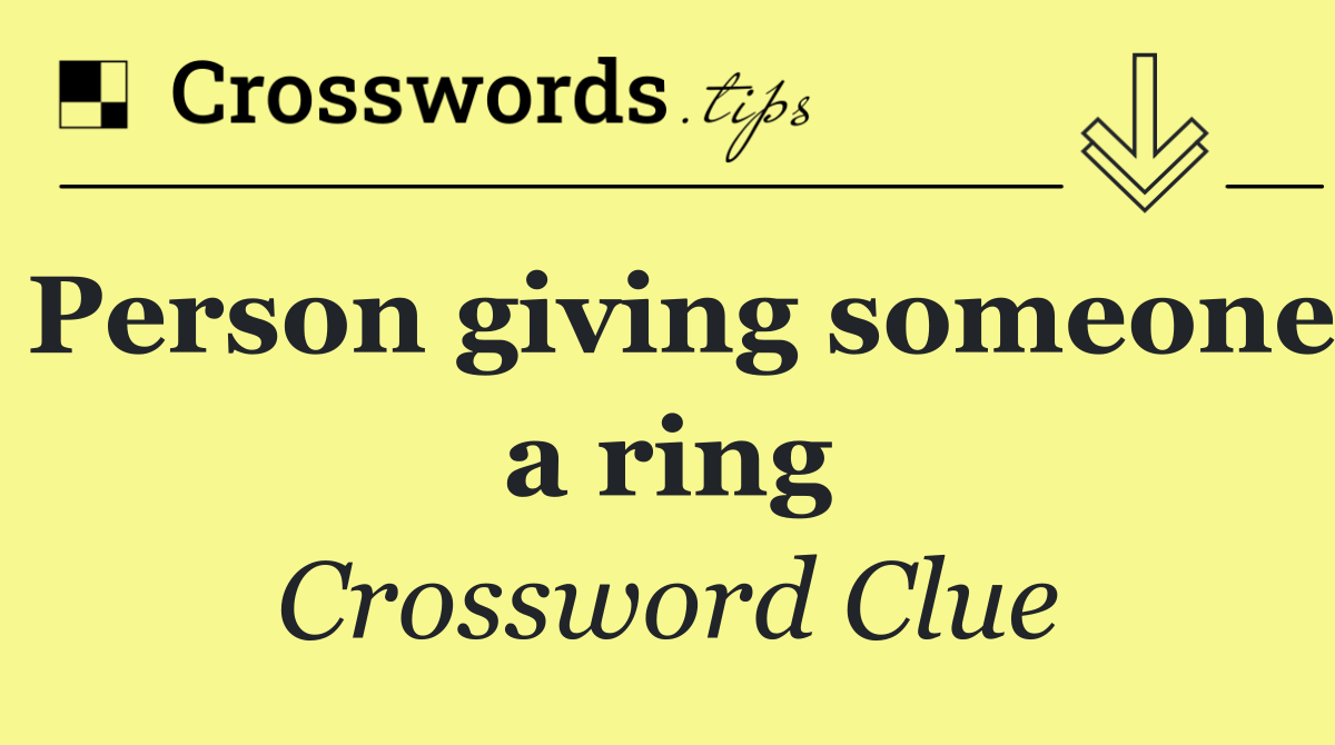 Person giving someone a ring