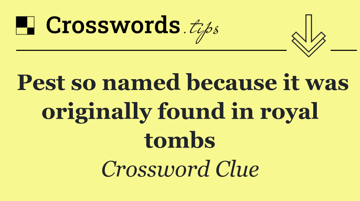 Pest so named because it was originally found in royal tombs