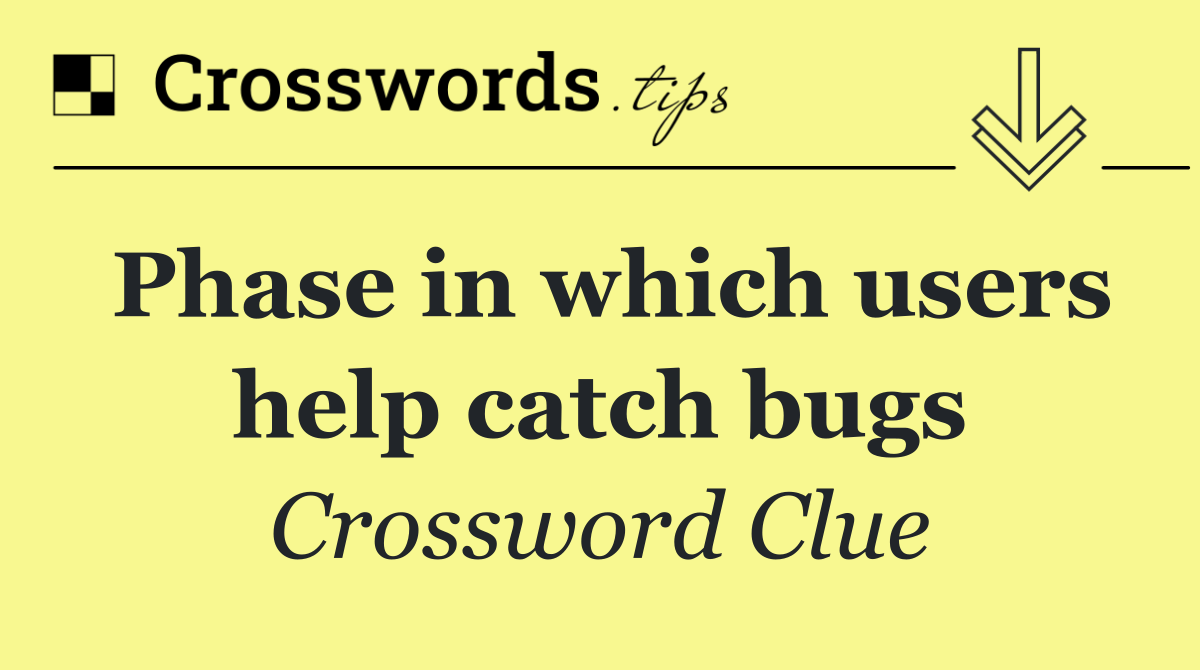 Phase in which users help catch bugs