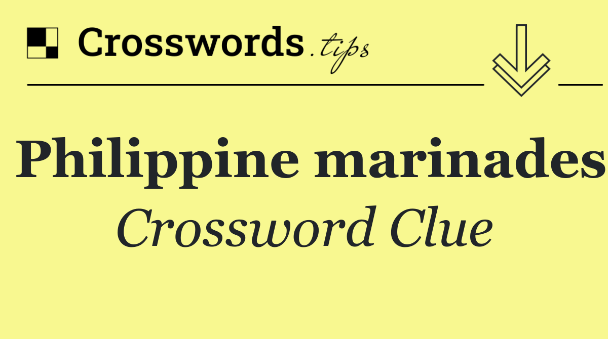 Philippine marinades