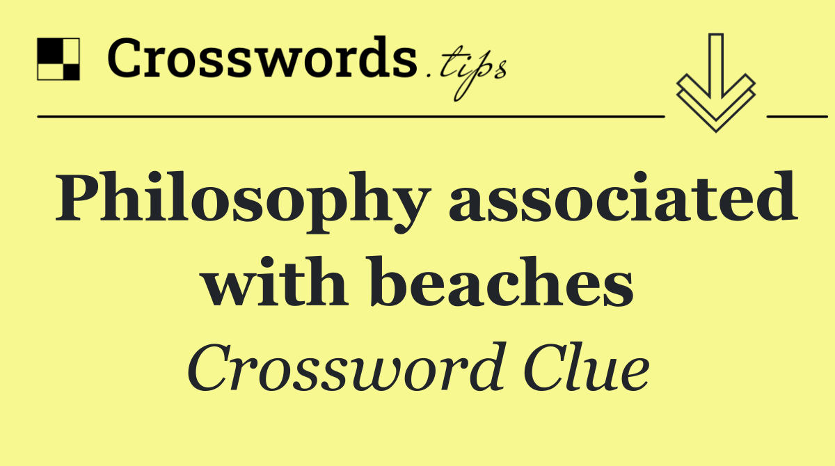 Philosophy associated with beaches