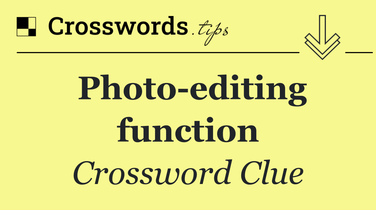 Photo editing function