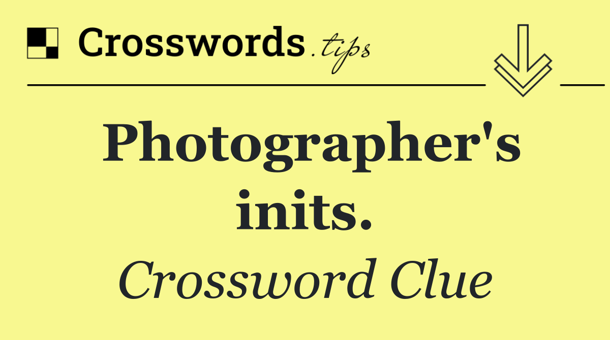 Photographer's inits.