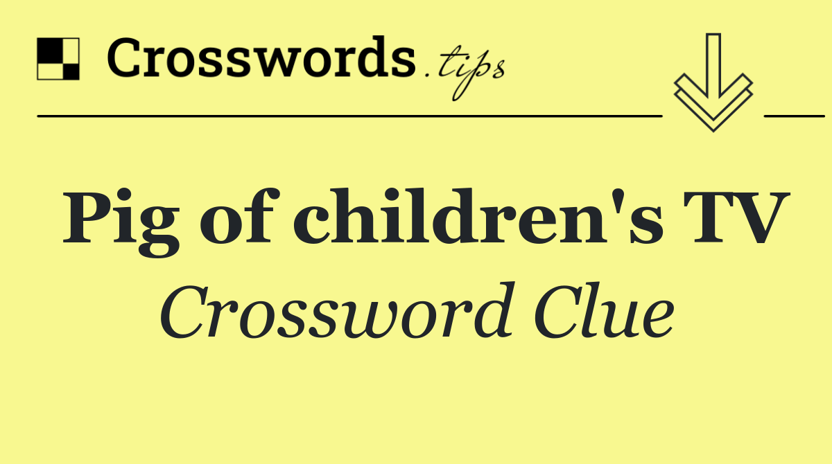 Pig of children's TV