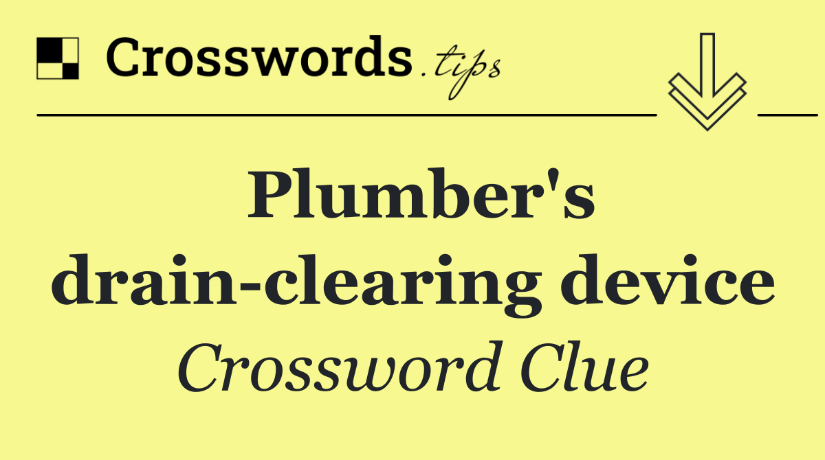 Plumber's drain clearing device