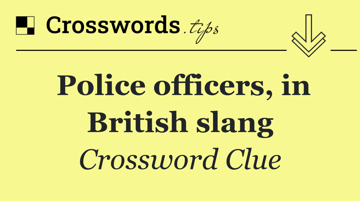 Police officers, in British slang