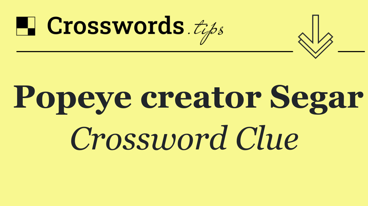 Popeye creator Segar