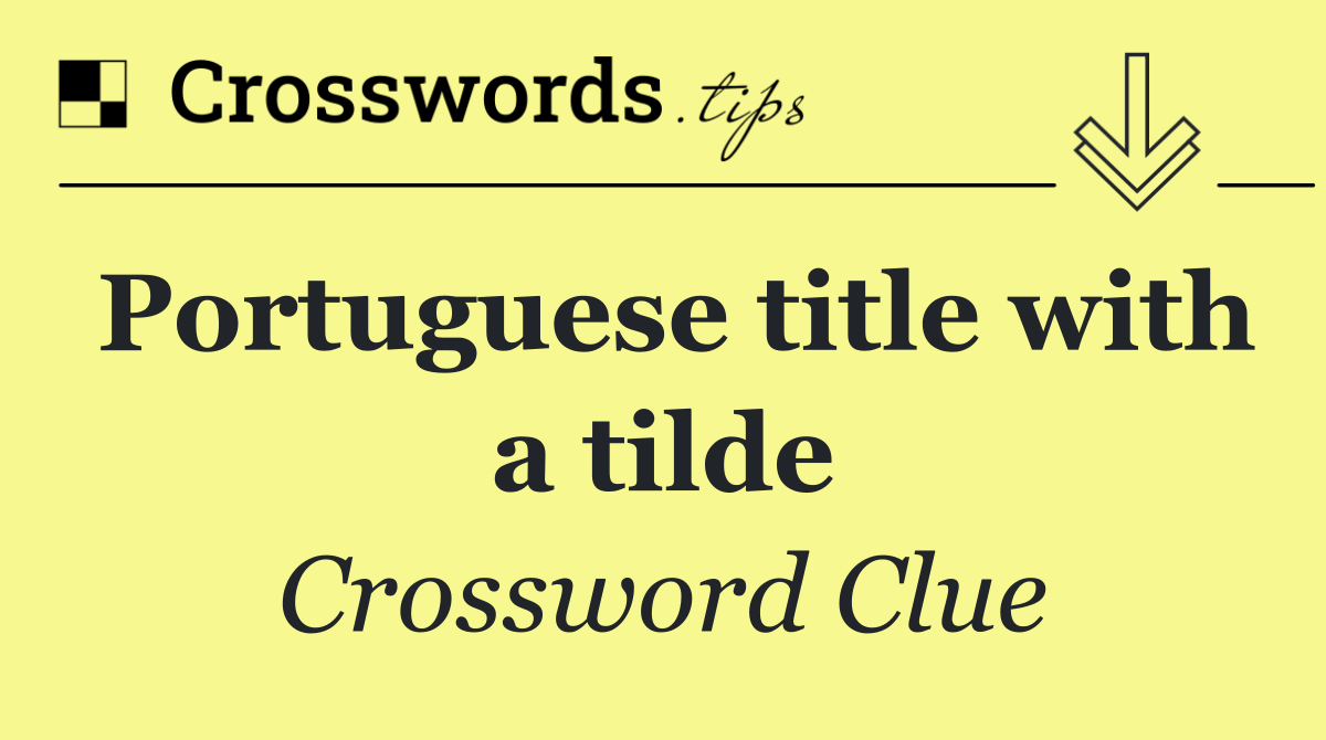 Portuguese title with a tilde