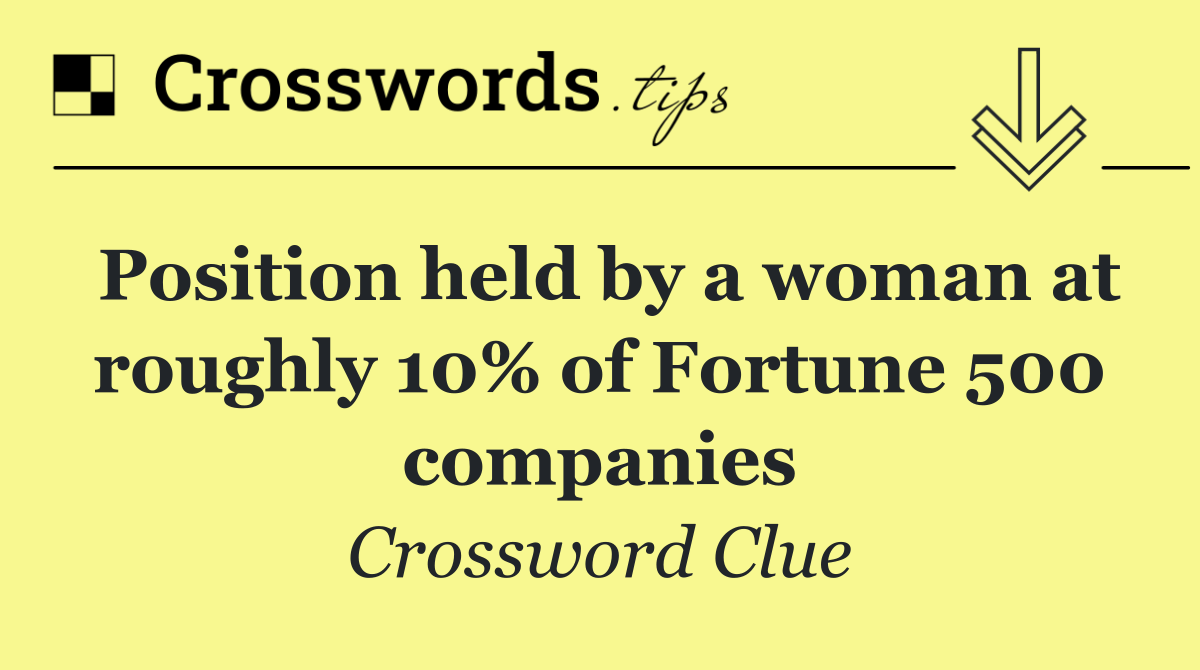 Position held by a woman at roughly 10% of Fortune 500 companies