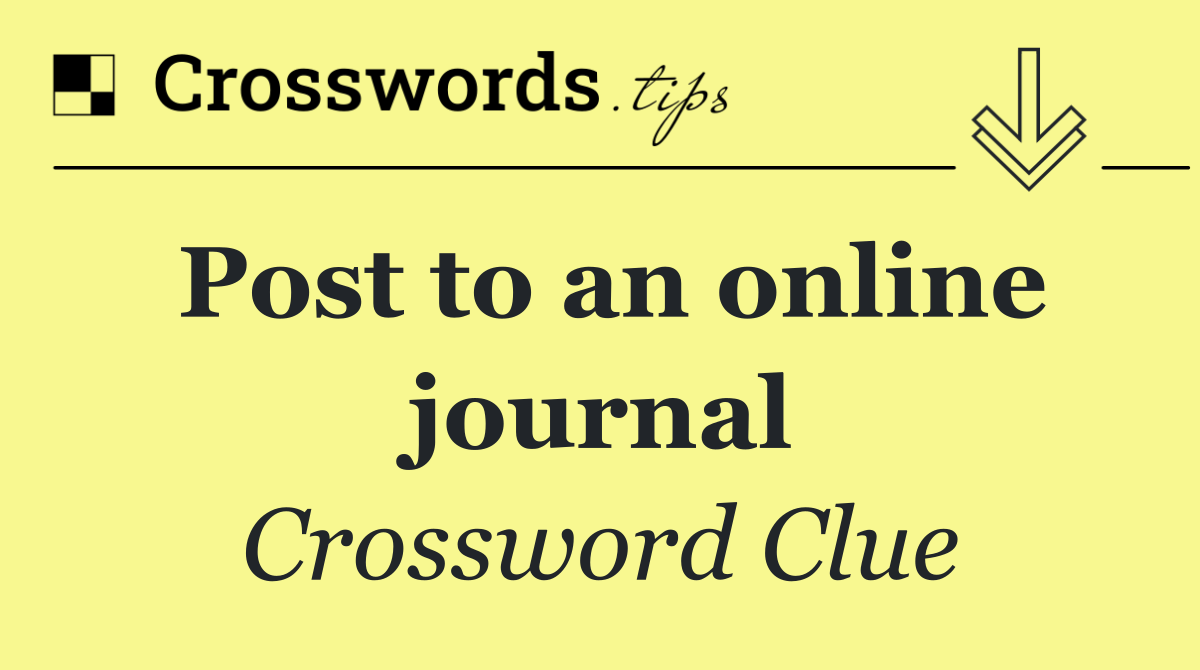 Post to an online journal
