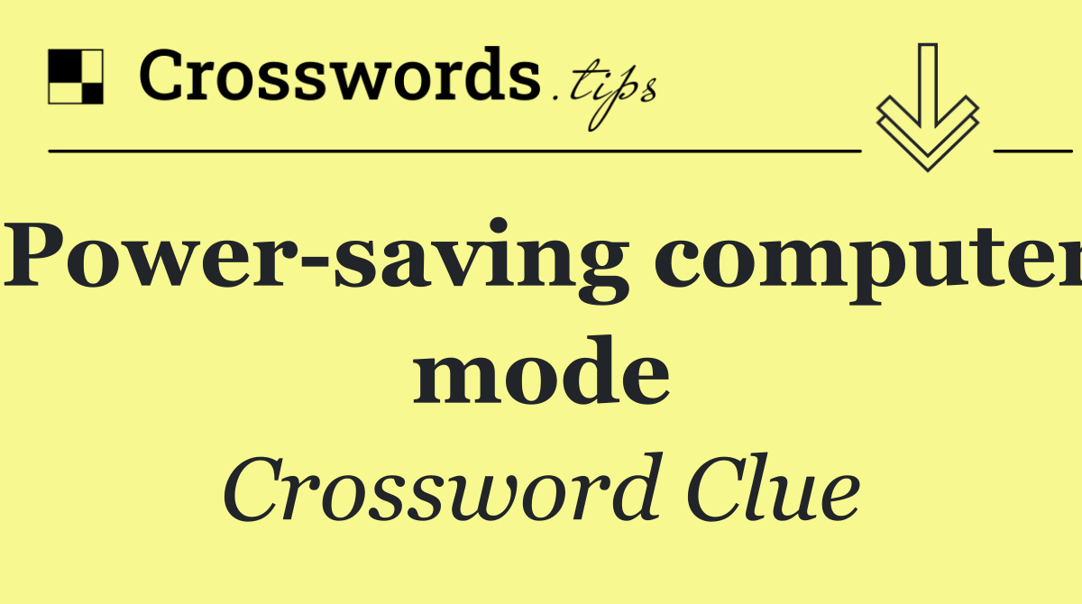 Power saving computer mode