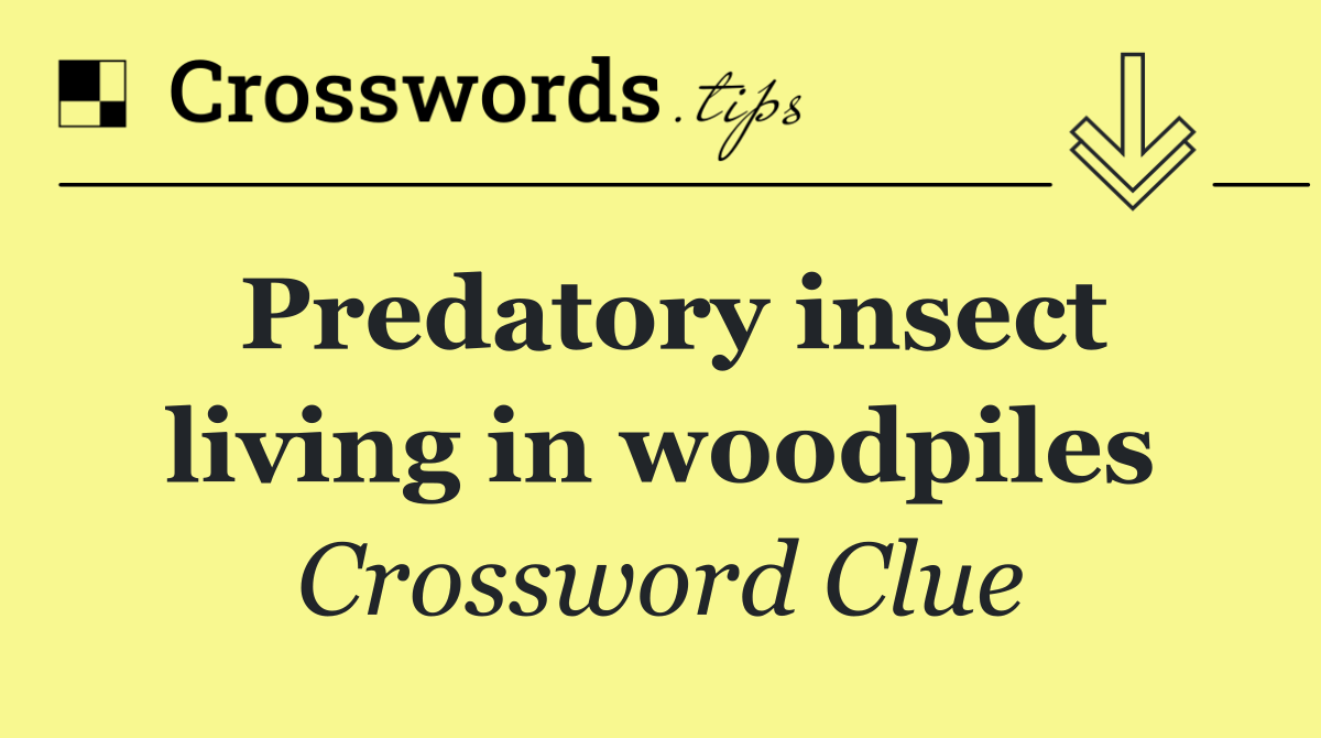 Predatory insect living in woodpiles