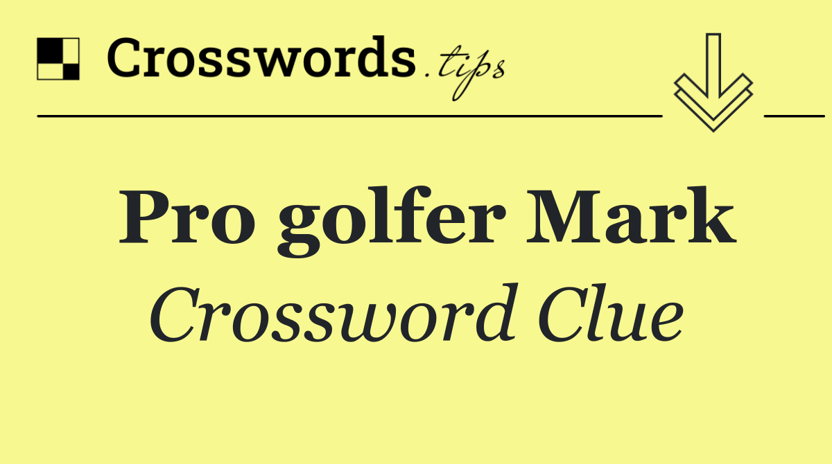 Pro golfer Mark