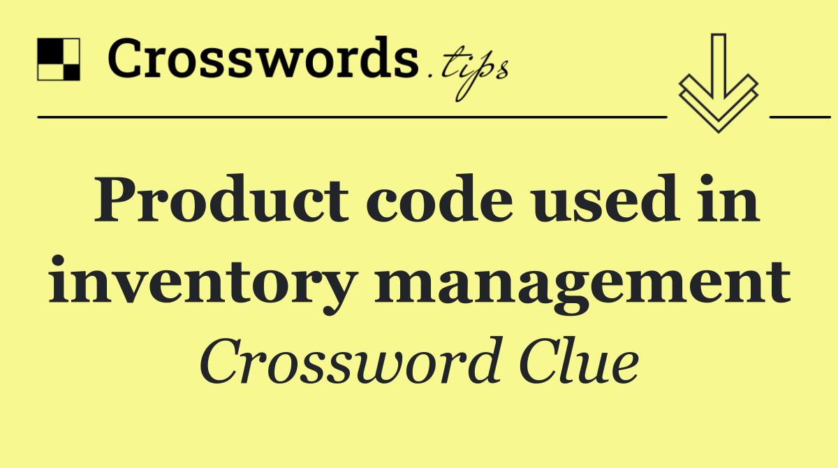 Product code used in inventory management