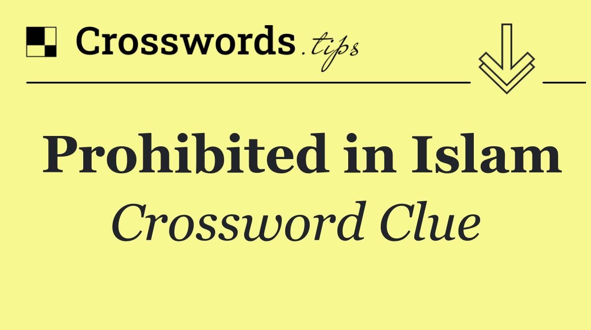 Prohibited in Islam